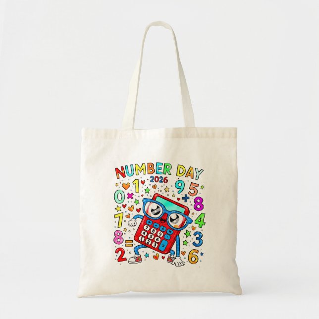 Bolsa Tote Number Day 2026 Calculator Math Tote Bag (Frente)
