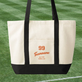 Bolsa Tote Número do jogador personalizado de baseball laranj