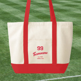 Bolsa Tote Número do jogador personalizado do Red Baseball Cl