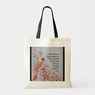 Bolsa Tote Números 6 24-26 Lord Bless You Red Bird & Berries