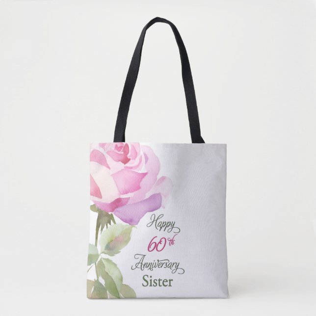 Bolsa Tote Nun 60th Anniversary Catholic Jubilee Pink Rose (Frente)
