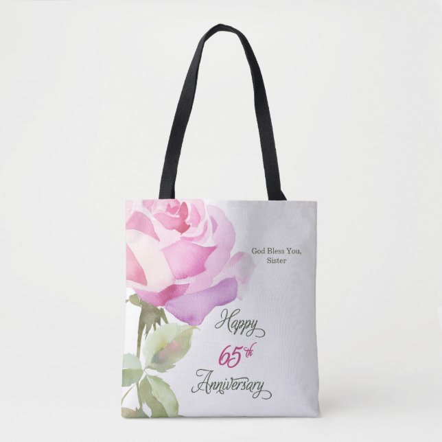 Bolsa Tote Nun 65th Anniversary Sister Catholic Jubilee Rose (Frente)