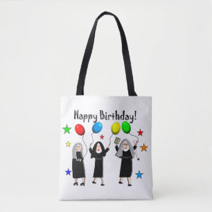 Bolsa Tote Nun Happy Birthday White