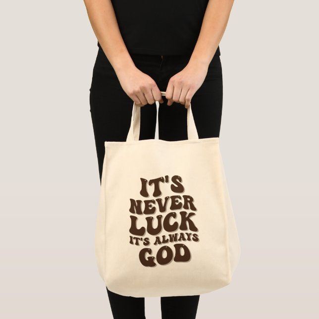 Bolsa Tote Nunca é Sorte que é sempre Deus (Frente (produto))