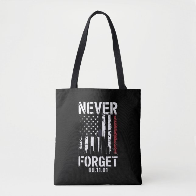 Bolsa Tote Nunca Esqueça o Dia da Memória 11 de Setembro de 2 (Frente)