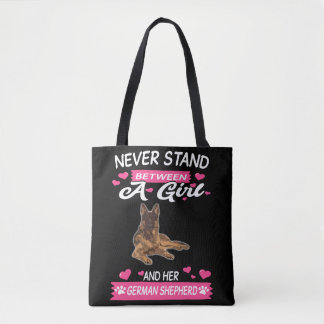 Bolsa Tote Nunca Fique Entre Uma Garota E Seu German shepherd