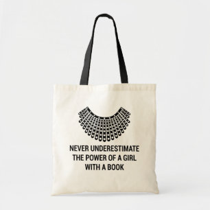 Bolsa Tote Nunca subestime o poder de uma garota com livro