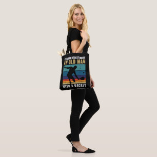 Bolsa Tote Nunca subestime um homem velho com um pickleball