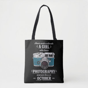 Bolsa Tote Nunca Subestime Uma Menina Que Ama Fotografia O