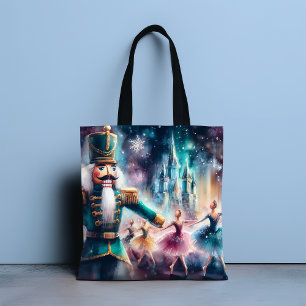 Bolsa Tote Nutcracker Balé Watercolor Christmas Ballerina
