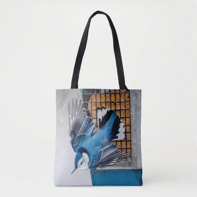 Bolsa Tote Nuthatch Branca em Neve - Foto original (Frente)