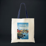 Bolsa Tote Nuuk Groenlândia Viagem Art Vintage<br><div class="desc">Design de viagem de vetor retrô Nuuk. Nuuk,  capital da Groenlândia,  é uma pequena cidade na costa sudoeste do país. O seu grande sistema de fiorde é conhecido por cachoeiras,  baleias jubarte e icebergs.</div>