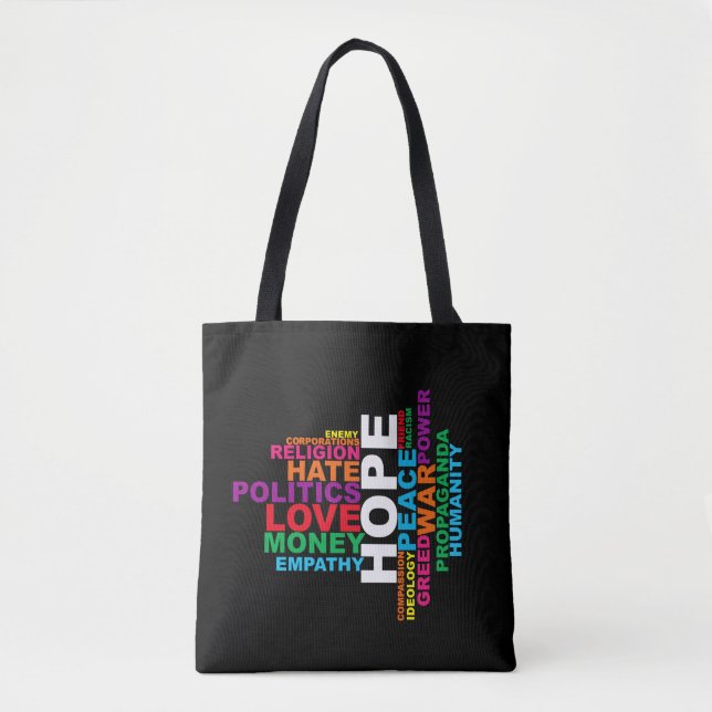 Bolsa Tote Nuvem de Palavras de Humanidade (Frente)