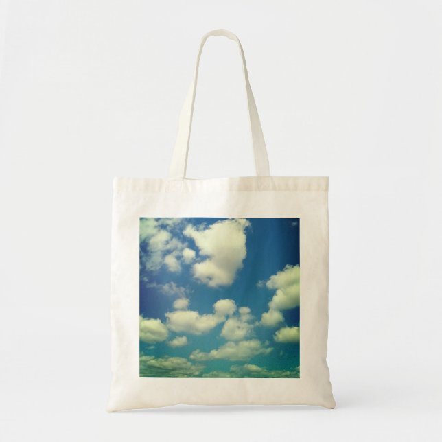 Bolsa Tote Nuvens azuis e céu (Frente)