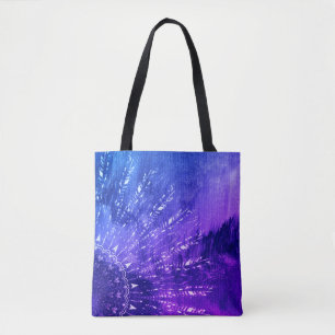 Bolsa Tote Nuvens de Mandala Roxo Boho Bohemian