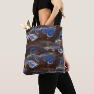 Bolsa Tote Nuvens escuras muito rústicas com deslocamento dif