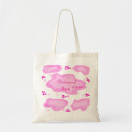 Bolsa Tote nuvens rosa estrelas pastel damas de honra feminin