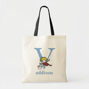 Bolsa Tote O ABC do Dr. Seuss: Letra V - Azul   Adicione seu 
