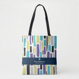Bolsa Tote O abstrato forma um padrão sem falhas com seu nome