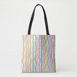 Bolsa Tote O abstrato listra o teste padrão vertical
