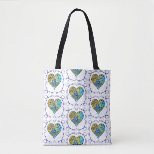 Bolsa Tote O acrílico do Fizz de turquesa derrama por todo o