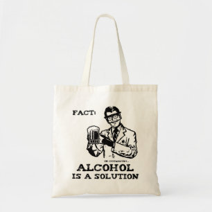 Bolsa Tote O álcool é uma solução na química retro