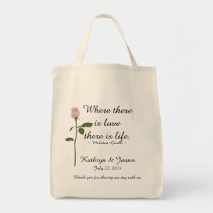 Bolsa Tote O amor cita o rosa do rosa de w, Wedding as bolsas