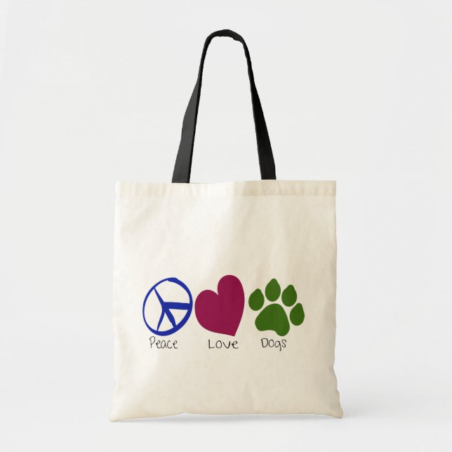Bolsa Tote O amor da paz persegue o saco (Frente)
