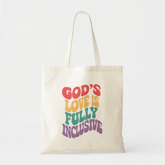 Bolsa Tote O amor de Deus é Jesus cristão totalmente inclusiv (Frente)