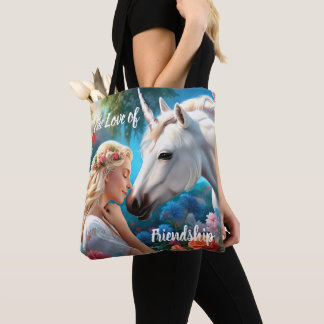 Bolsa Tote O amor de uma princesa por seu unicórnio