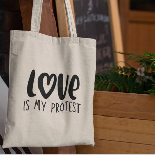 Bolsa Tote O Amor é meu Protesto Unidade da Justiça Social At