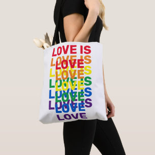 Bolsa Tote O amor é o amor do arco-íris, padrão moderno de ti