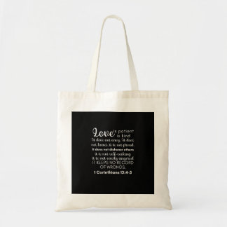 Bolsa Tote O Amor é Paciente O Amor é Bondoso Coríntios Crist