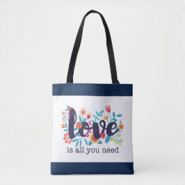 Bolsa Tote “O Amor é Tudo o Que Você Precisa”