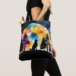 Bolsa Tote O amor é um Cão esperando por você aquarela