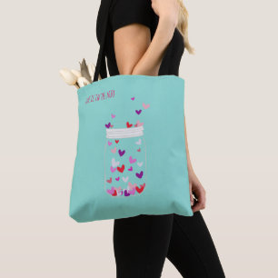 Bolsa Tote O Amor Está No Ar Festa de Corações Flutuantes