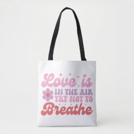 Bolsa Tote O amor está no Namorados Engraçado do Ar