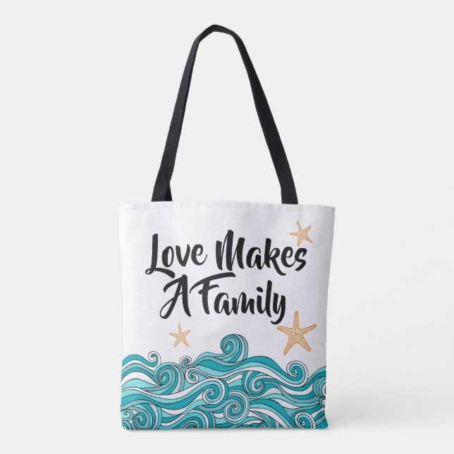 Bolsa Tote O amor faz uma adopção da família - história da (Verso)