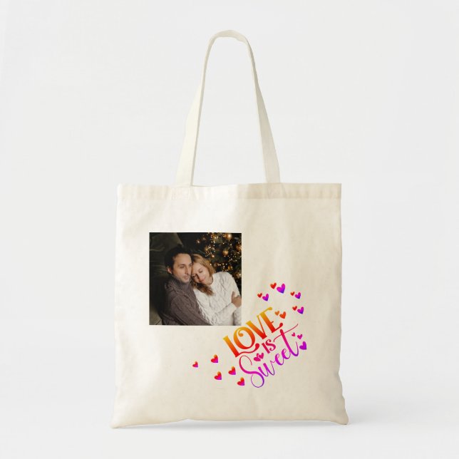 Bolsa Tote O Amor Fotográfico Simples e Chic é doce (Frente)