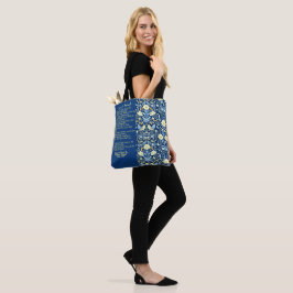 Bolsa Tote O Amor Já Chega, Floral Azul De William Morris