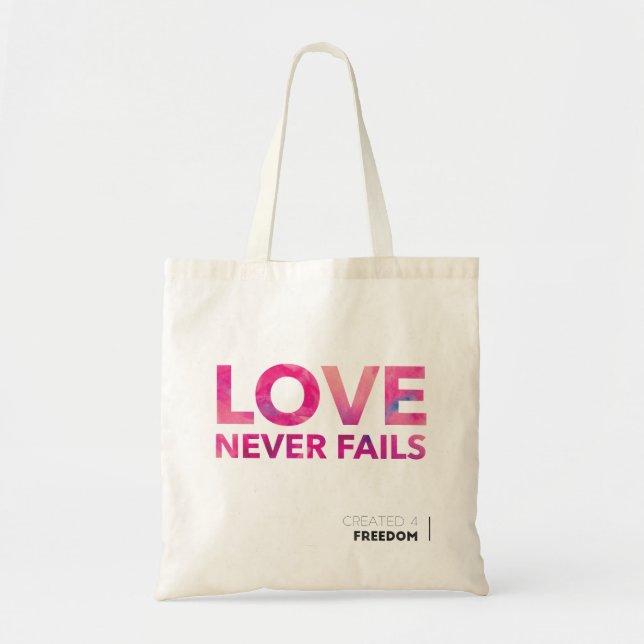 Bolsa Tote O amor nunca falha (Frente)