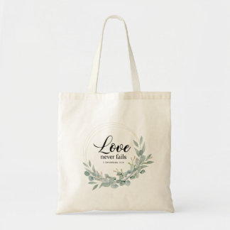 BOLSA TOTE O AMOR NUNCA FALHA, BÍBLIA VERSA