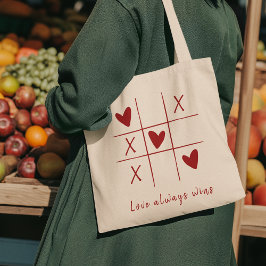 Bolsa Tote O amor sempre vence Cota l Coração Vermelho Divert