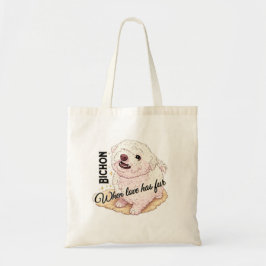 Bolsa Tote O Amor tem Bichon Frisé