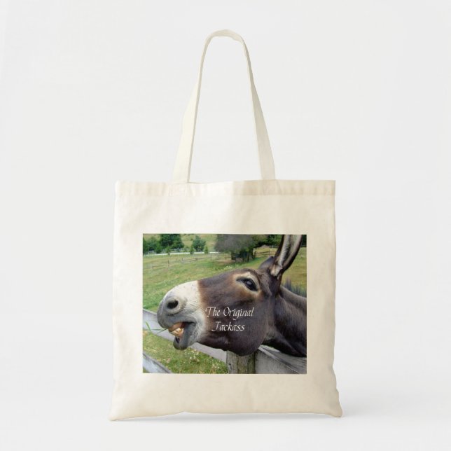 Bolsa Tote O animal de fazenda engraçado da mula do asno do (Frente)