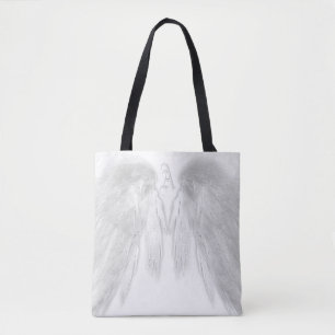 Bolsa Tote O ANJO VOA o monograma branco