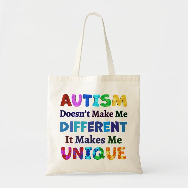 BOLSA TOTE O AUTISM ME TORNA ÚNICO (Frente)
