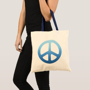 Bolsa Tote O azul desvanece-se sinal de paz