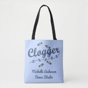 Bolsa Tote O azul do dançarino de Clogger adiciona o nome
