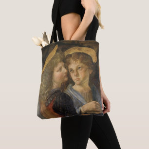 Bolsa Tote O batismo dos anjos Cristos de Leonardo da Vinci